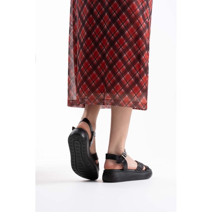 Orwell Siyah Hakiki Deri Sandalet