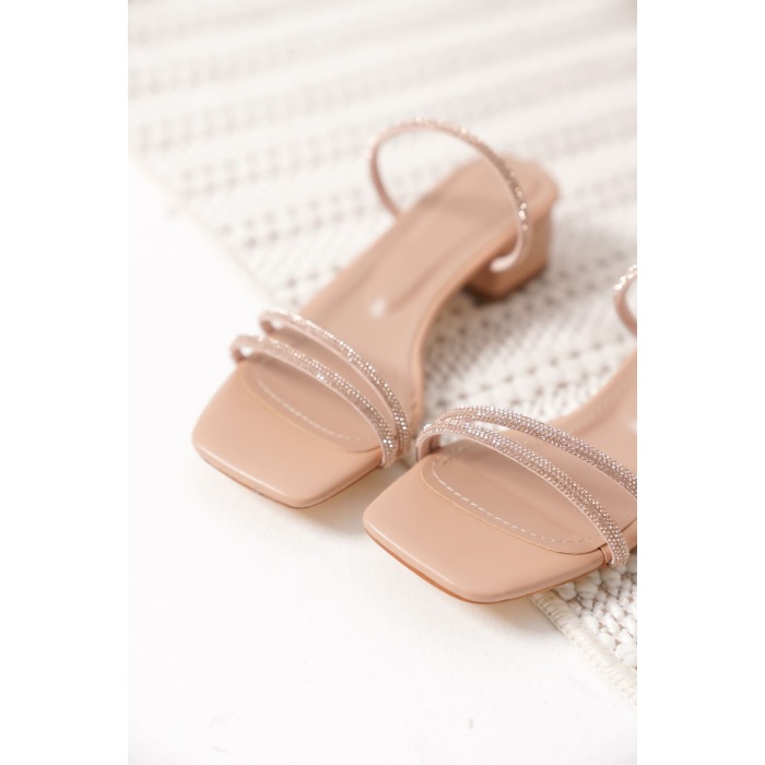 Emma Kadın Kalın Topuklu Nude Terlik