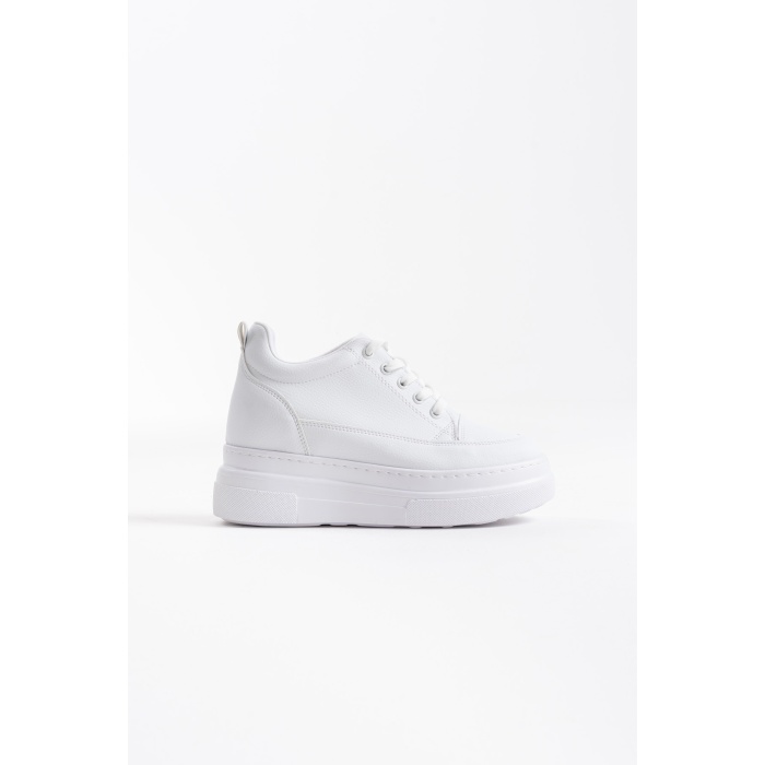 Lauren Kadın Gizli Topuk Mat Beyaz Spor Ayakkabı