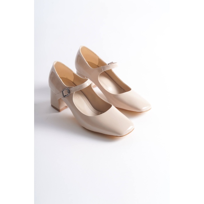 Rosalie Bej Rugan Topuklu Kadın Ayakkabı