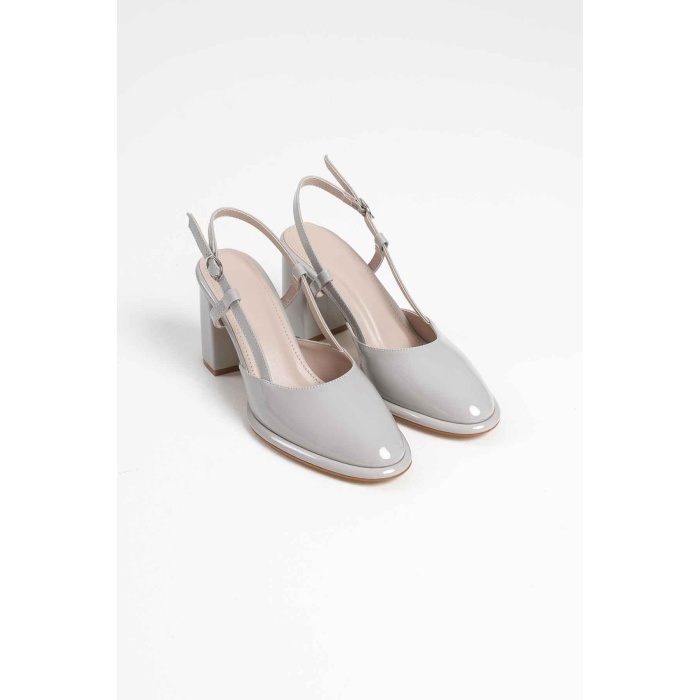 Denma Gri Rugan Kadın Topuklu Ayakkabı