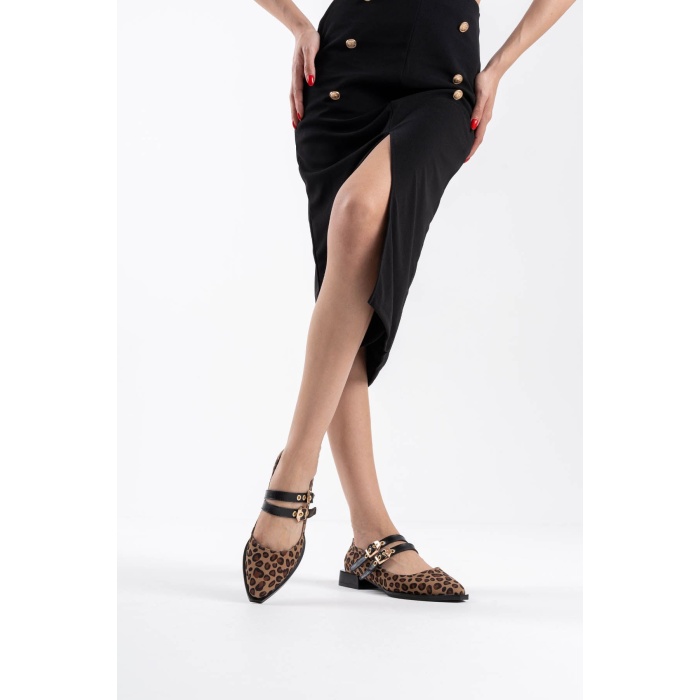 Murder Leopar Kemer Detaylı Kadın Topuklu Ayakkabı