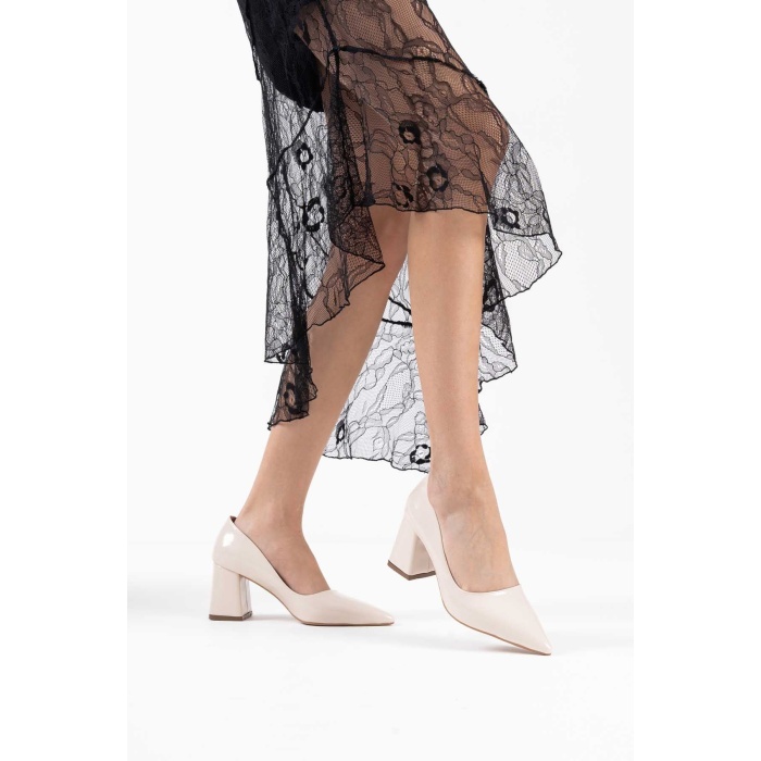 Valeria Bej Rugan Kadın Topuklu Ayakkabı