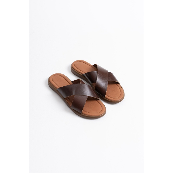 Weasley Acı Kahve Hakiki Deri Terlik