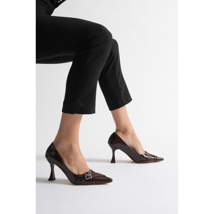 Maya Kadın Acı Kahve Rugan Ayakkabı