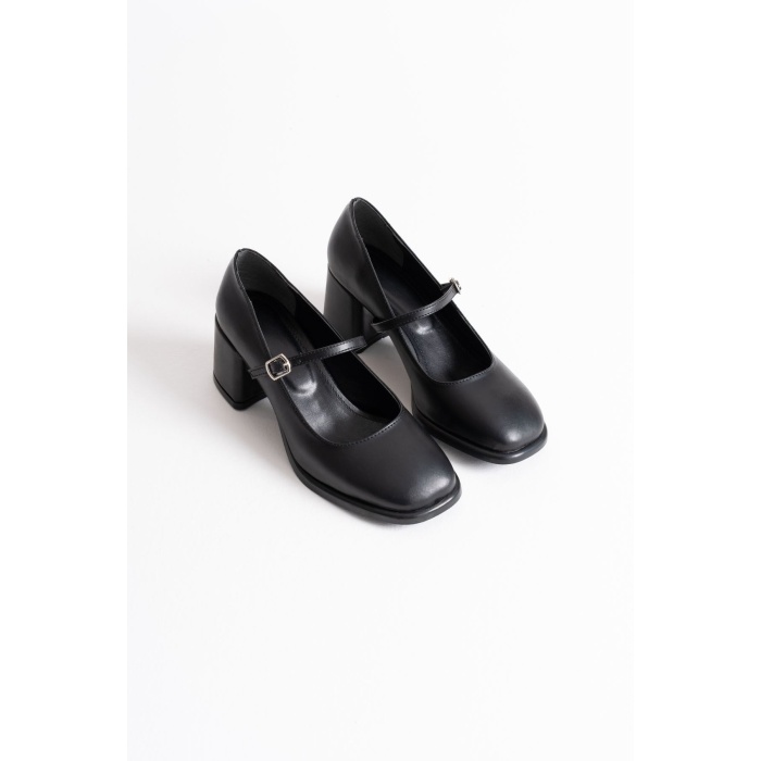 Blown Siyah Cilt Kadın Topuklu Ayakkabı