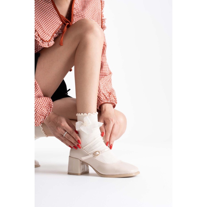 Blown Bej Rugan Kadın Topuklu Ayakkabı