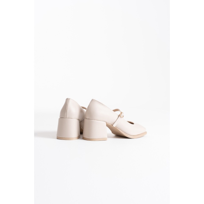 Blown Bej Cilt Kadın Topuklu Ayakkabı