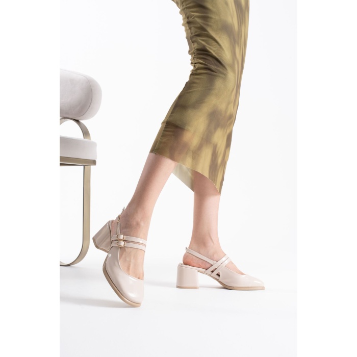 Faye Bej Rugan Kadın Topuklu Ayakkabı