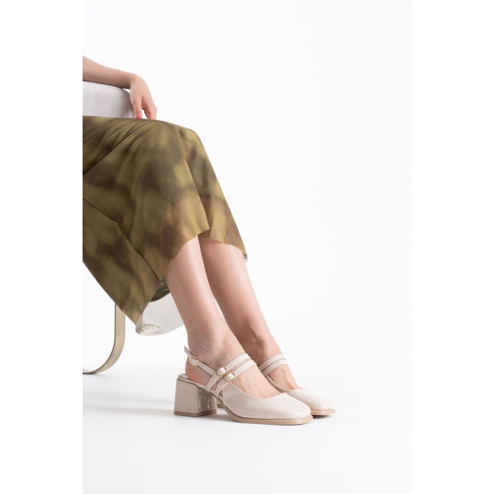 Faye Bej Rugan Kadın Topuklu Ayakkabı