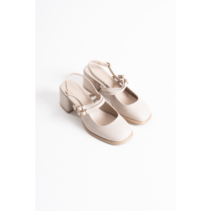 Faye Bej Cilt Kadın Topuklu Ayakkabı