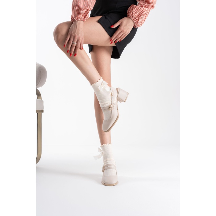 Faye Bej Cilt Kadın Topuklu Ayakkabı