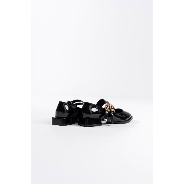 Murder Siyah Rugan Kemer Detaylı Kadın Topuklu Ayakkabı