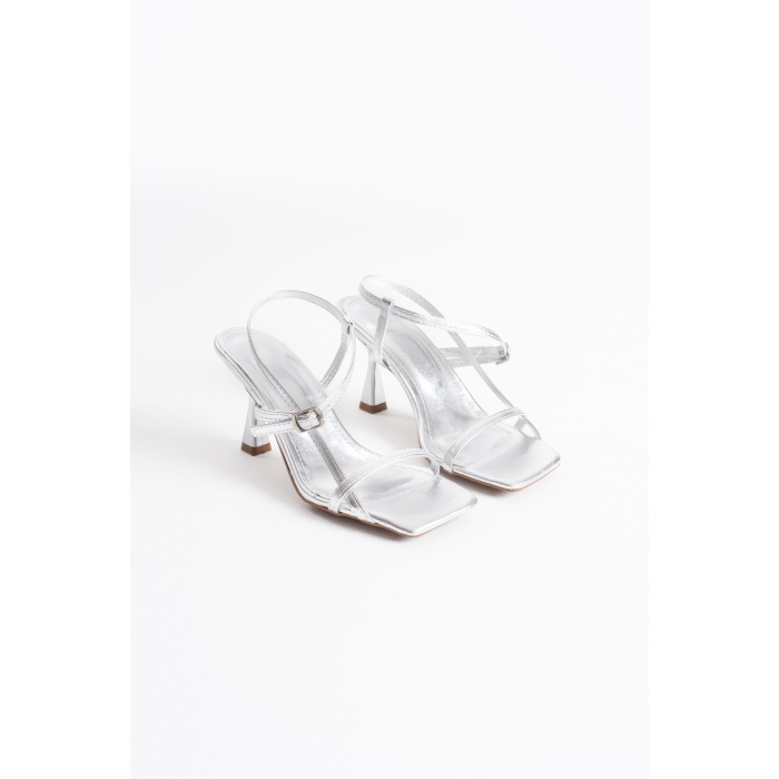 Rossie Kadın Gümüş Topuklu Sandalet