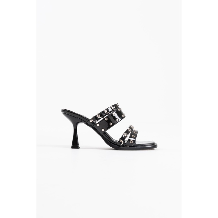 Merlin Topuklu Kadın Siyah Terlik