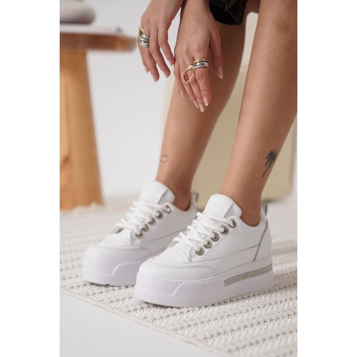 Alice Beyaz Kadın Gizli Topuklu Sneaker