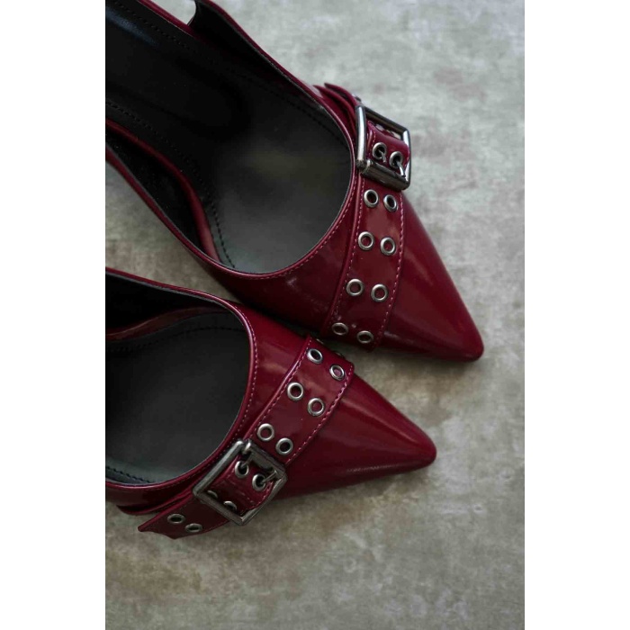 Keira Bordo Rugan Kadın Topuklu Ayakkabı