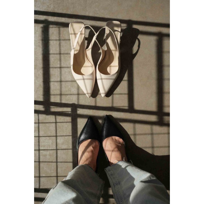 Angelica Kadın Bej Saten Topuklu Ayakkabı