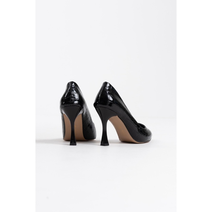 Harper Kadın Siyah Kroko Rugan Stiletto