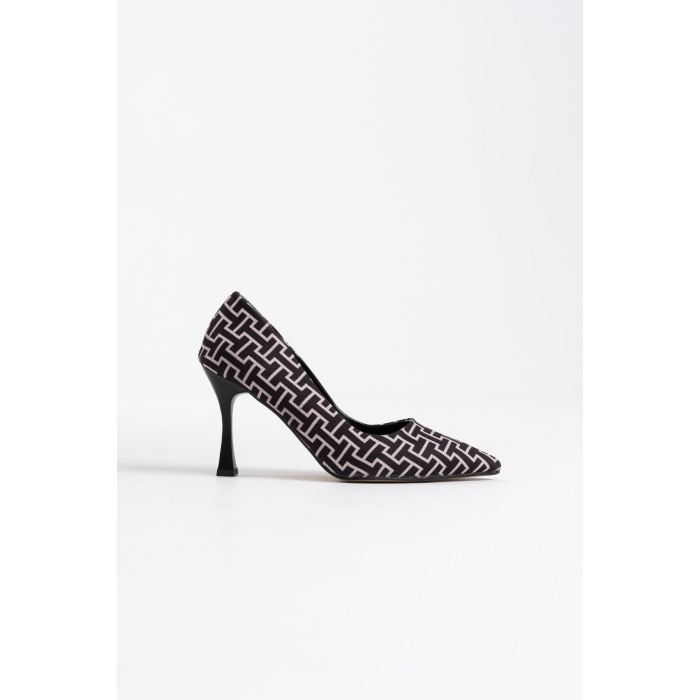 Kelsey Kadın Siyah Desenli Stiletto