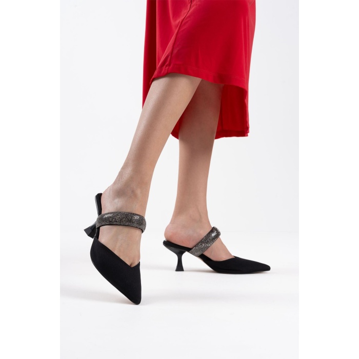 Nina Topuklu Siyah Kadın Terlik