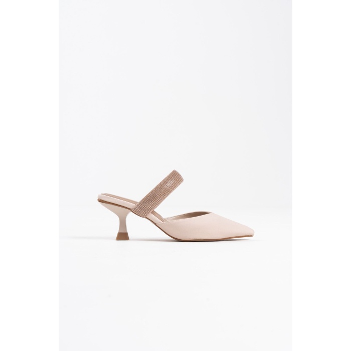 Nina Topuklu Bej Kadın Terlik