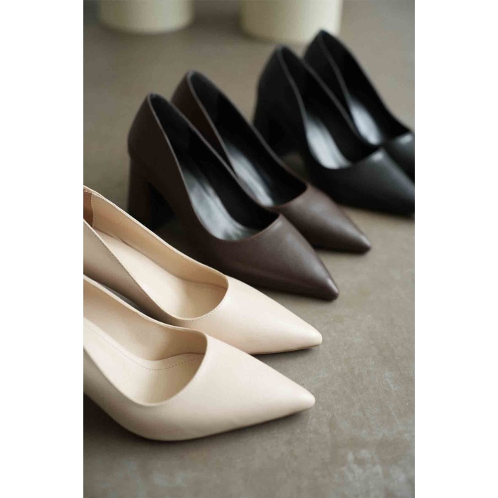 Valeria Bej Cilt Kadın Topuklu Ayakkabı