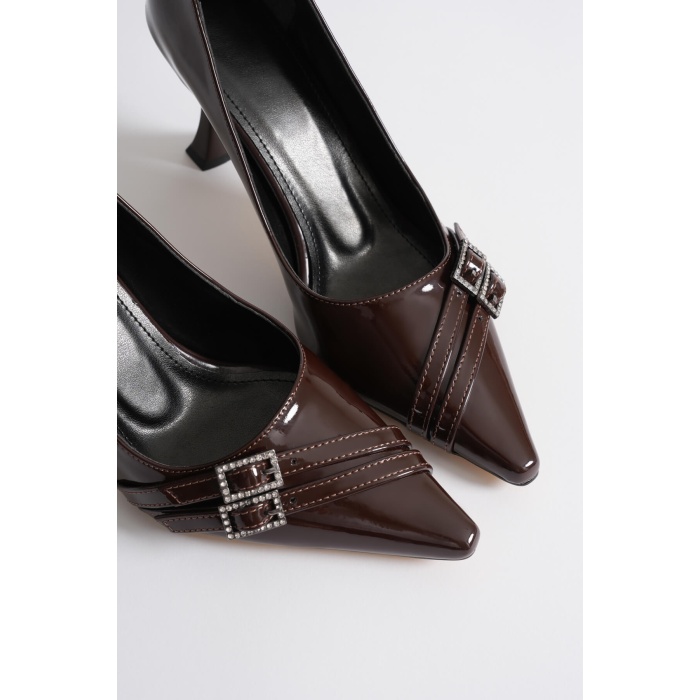 Maya Kadın Acı Kahve Rugan Ayakkabı