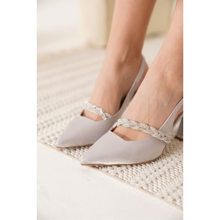 Drey Gümüş Kadın Topuklu Ayakkabı