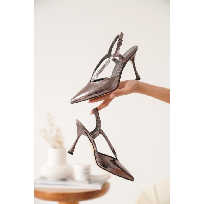 Violet Kadın Platin Topuklu Ayakkabı