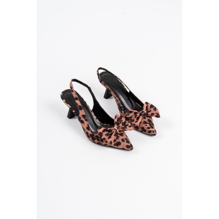 Serra Koyu Leopar Kadın Topuklu Ayakkabı