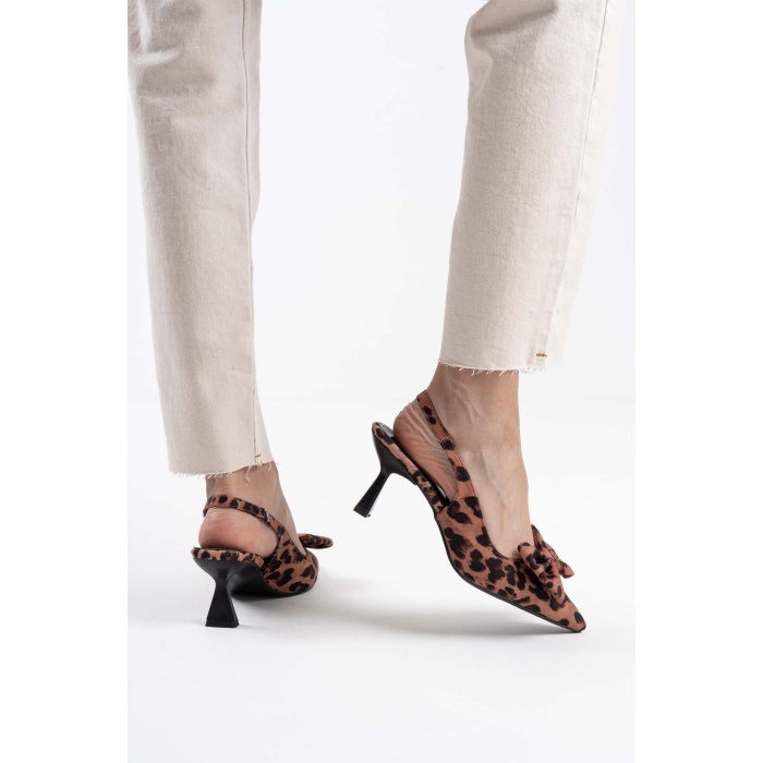 Serra Koyu Leopar Kadın Topuklu Ayakkabı