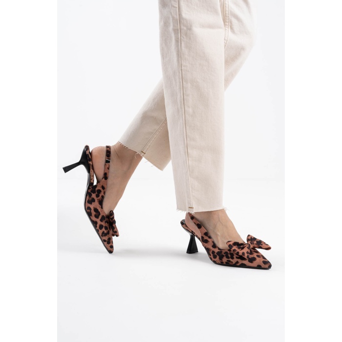 Serra Koyu Leopar Kadın Topuklu Ayakkabı