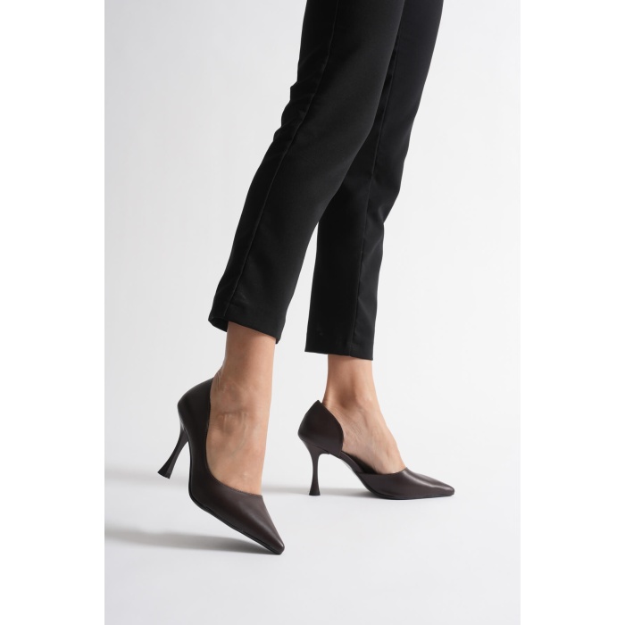 Angela Kadın Acı Kahve Cilt Topuklu Ayakkabı