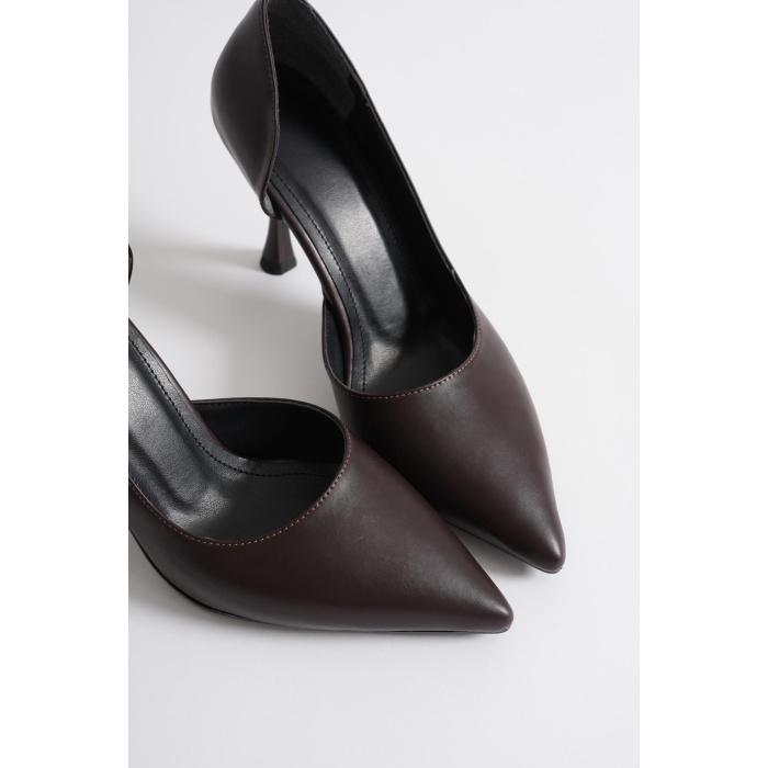 Angela Kadın Acı Kahve Cilt Topuklu Ayakkabı