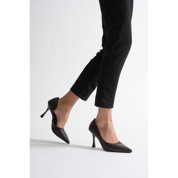 Angela Kadın Acı Kahve Cilt Topuklu Ayakkabı