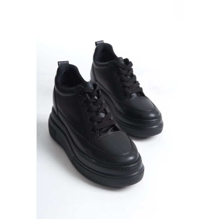 Lauren Kadın Gizli Topuk Mat Siyah Spor Ayakkabı