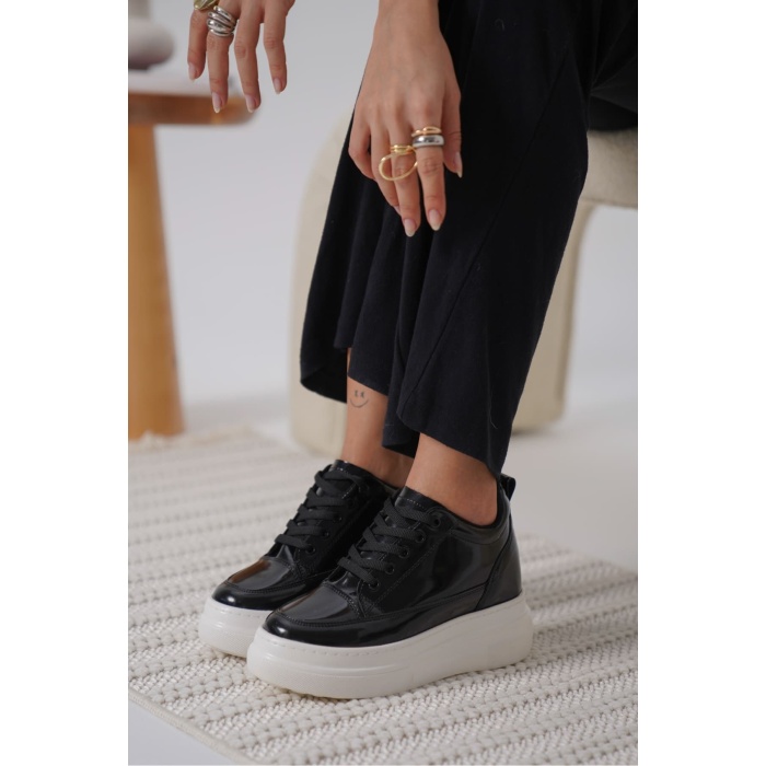 Lauren Kadın Gizli Topuk Sİyah Spor Ayakkabı