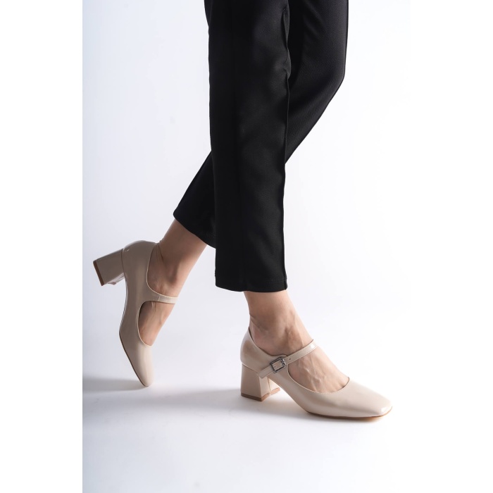 Rosalie Bej Rugan Topuklu Kadın Ayakkabı