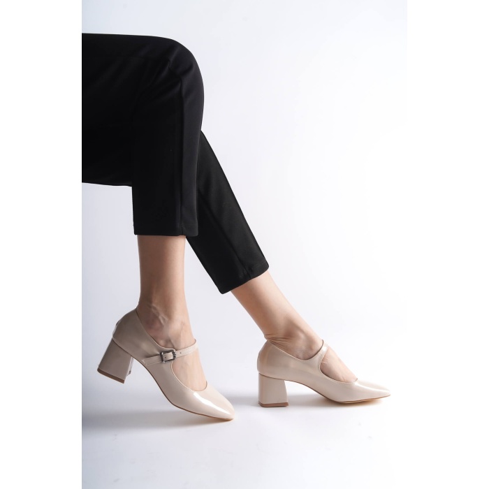 Rosalie Bej Rugan Topuklu Kadın Ayakkabı