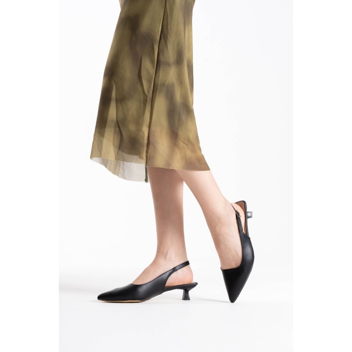 Maried Siyah Cilt Kadın Ayakkabı