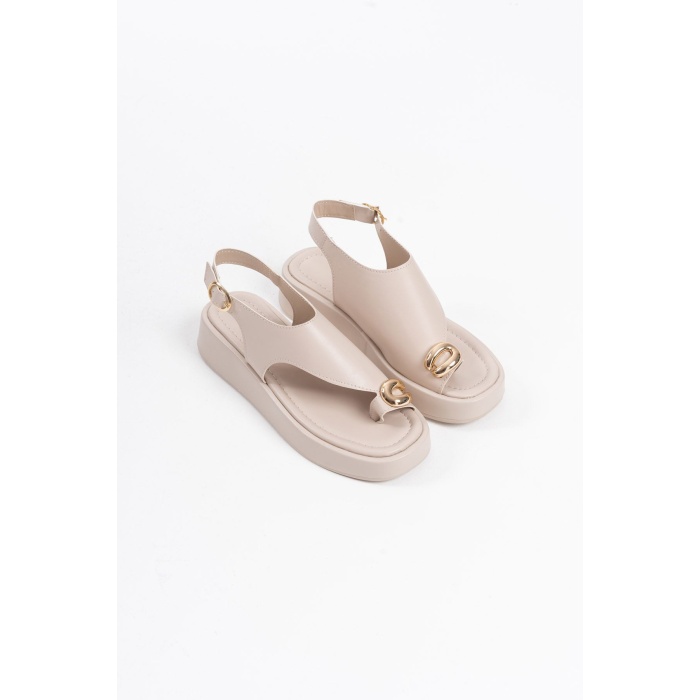 Milena Bej Cilt Toka Detaylı Sandalet