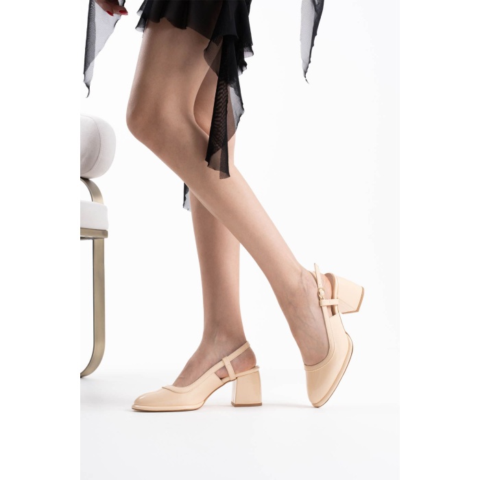 Taila Açık Sarı Rugan Kadın Topuklu Ayakkabı