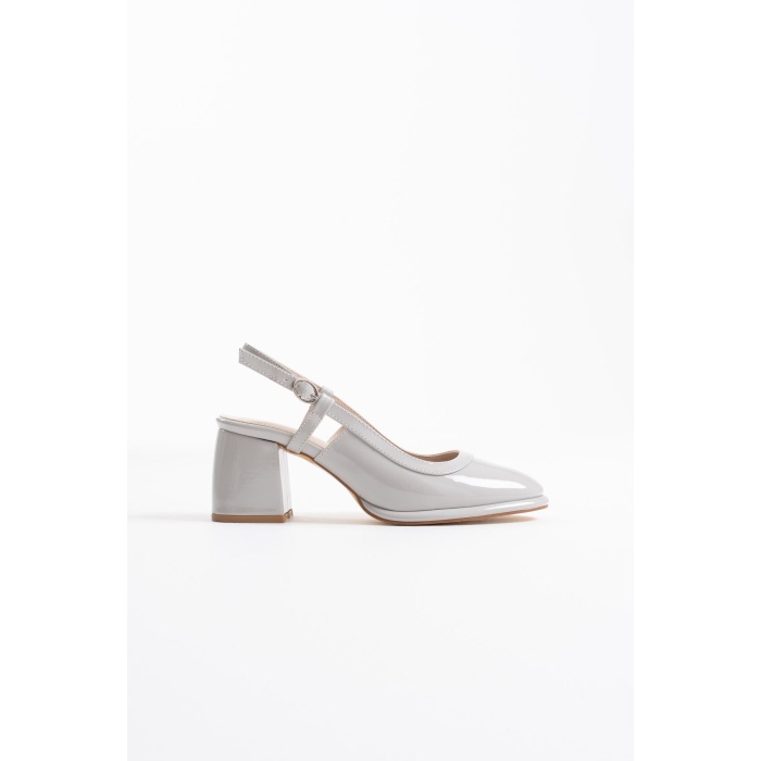 Taila Gri Rugan Kadın Topuklu Ayakkabı