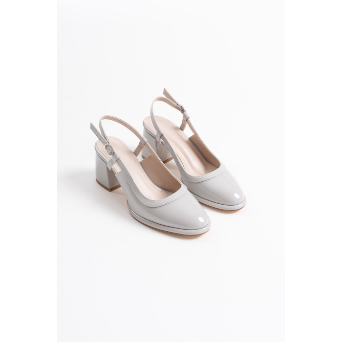 Taila Gri Rugan Kadın Topuklu Ayakkabı