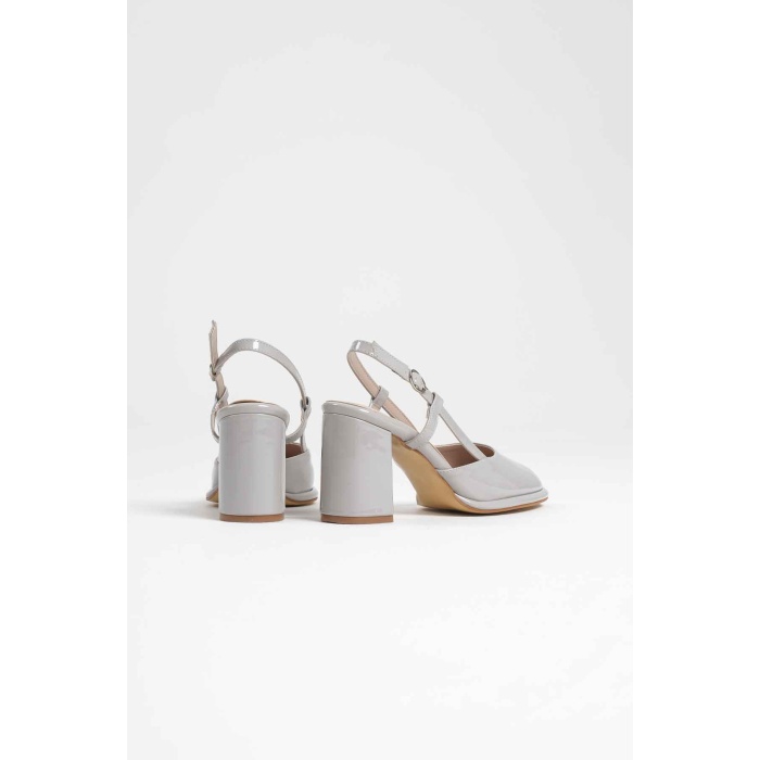 Denma Gri Rugan Kadın Topuklu Ayakkabı