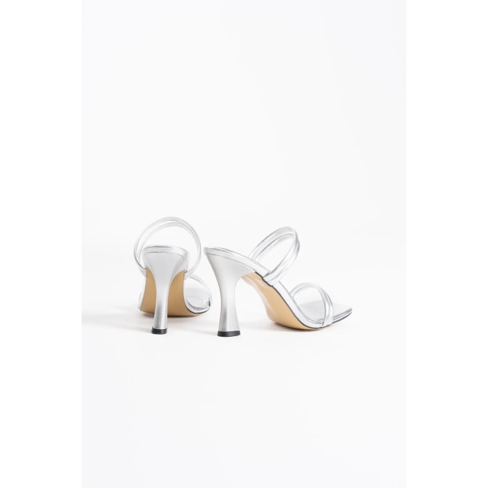 Petra Kadın Gümüş Topuklu Terlik