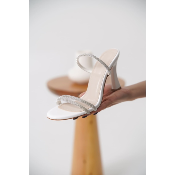 Toptan Topuklu Beyaz Kadın Terlik TR20MY24B