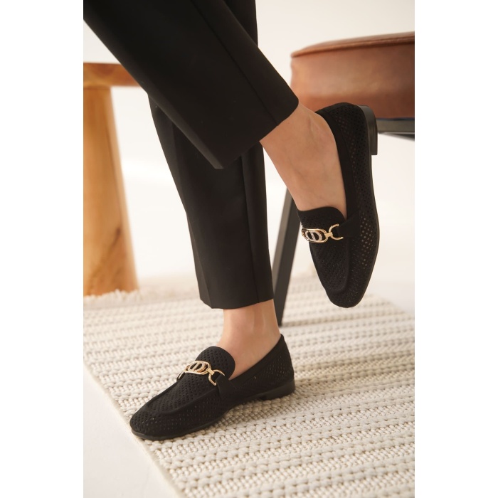 Sally Kadın Siyah Toka Detaylı Ayakkabı