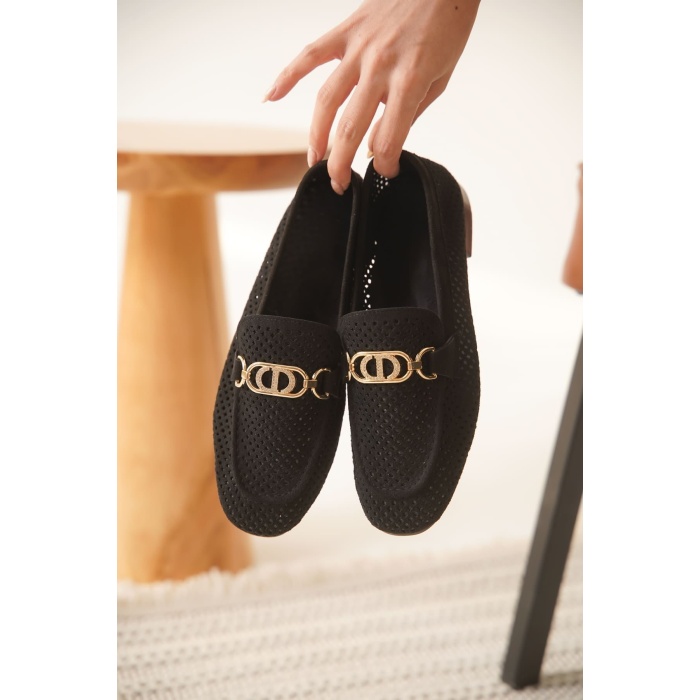 Sally Kadın Siyah Toka Detaylı Ayakkabı